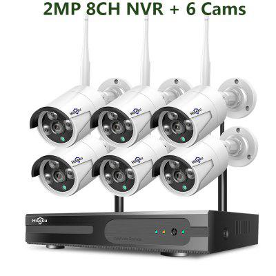 Hiseeu 8CH Wireless NVR 4 / 6 PCS 3MP CCTV system kit Outdoor IR Night Vision IP Wifi Camera Security Cameras Surveillance